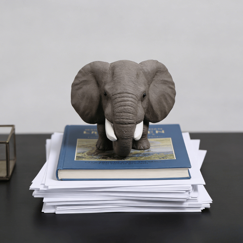 Yixing Clay Elephant Paperweight.